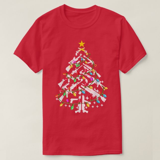 Gun & Light christmas tree  T-Shirt (Design Front)