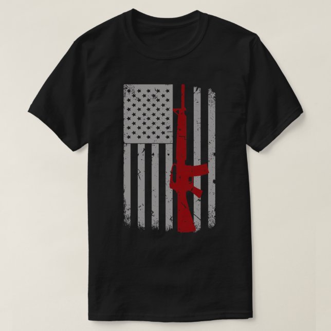 Gun Lovers American Flag Pride Gifts Men Women T-Shirt (Design Front)