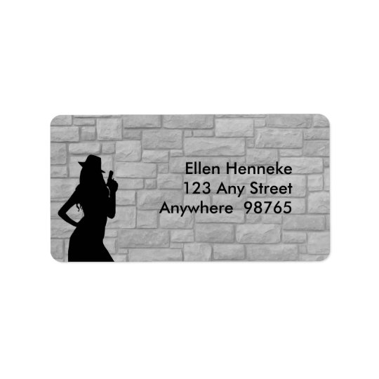 Gun Moll Silhouette Address Label