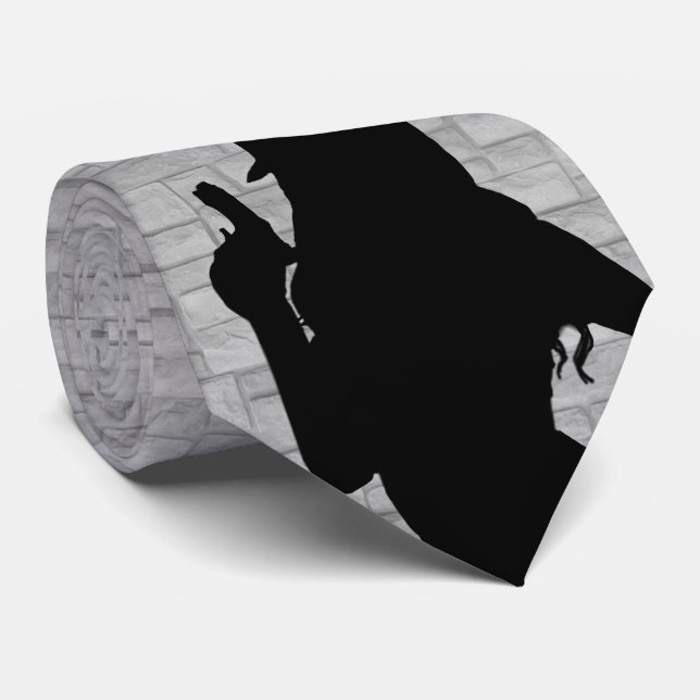 Gun Moll Silhouette Tie (Rolled)