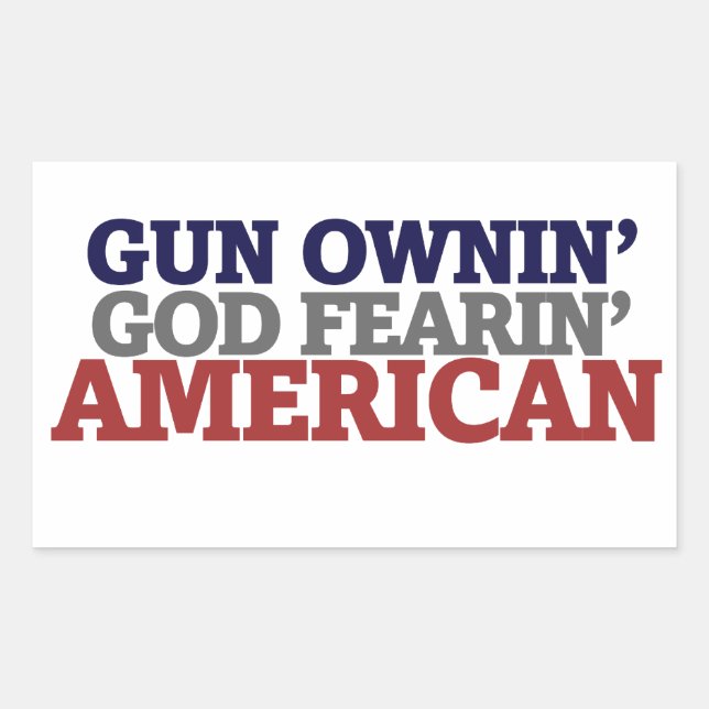 Gun Owner and AMERICAN Rectangular Sticker (Front)