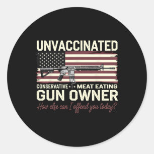 Gun Owner Usa Flag Amendment Conservative Gift Classic Round Sticker