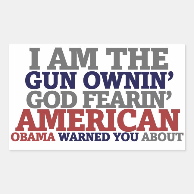 Gun Ownin' God Fearing American Rectangular Sticker (Front)