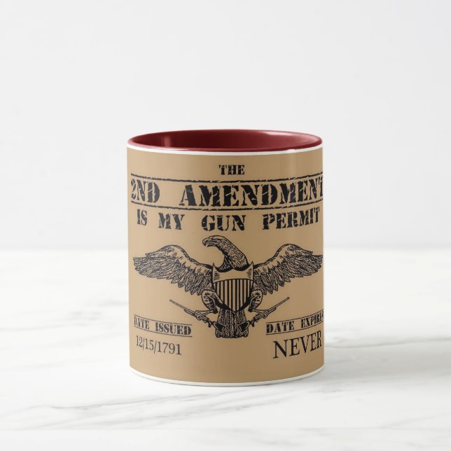GUN PERMIT 2ND AMENDMENT   MUG (Center)