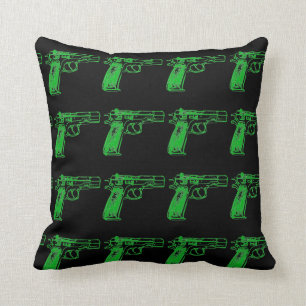 gun print throw pillow