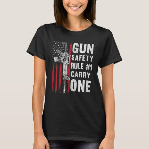 Gun Safety Rule 1 Pro 2nd Amendment AR 15 American T-Shirt