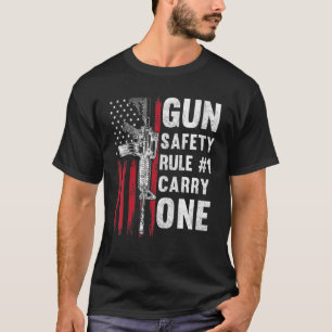 Gun Safety Rule 1 Pro 2nd Amendment AR 15 American T-Shirt