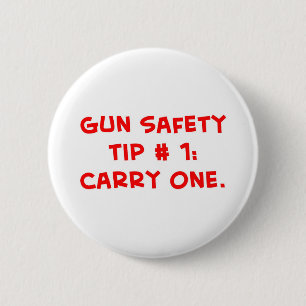 gun safety tip #1 6 cm round badge