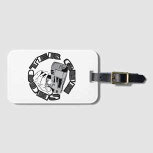 Gun shooter illustration luggage tag