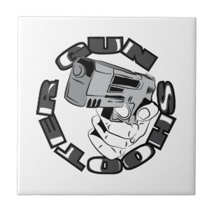 Gun shooter illustration tile