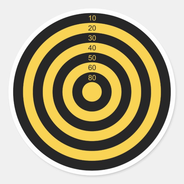 gun shooting range bulls eye target symbol classic round sticker (Front)