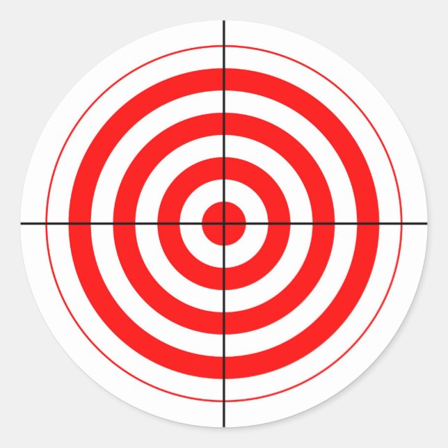 gun shooting range bulls eye target symbol classic round sticker (Front)