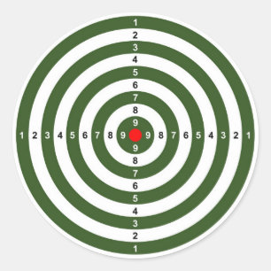 gun shooting range bulls eye target symbol classic round sticker