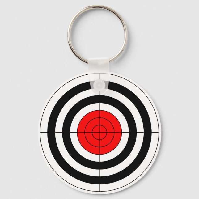 gun shooting range bulls eye target symbol key ring (Front)