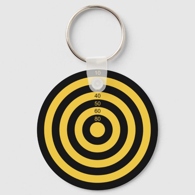 gun shooting range bulls eye target symbol key ring (Front)