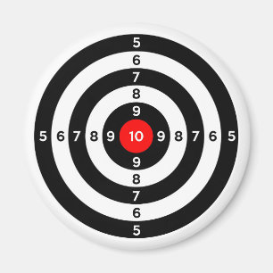 gun shooting range bulls eye target symbol magnet