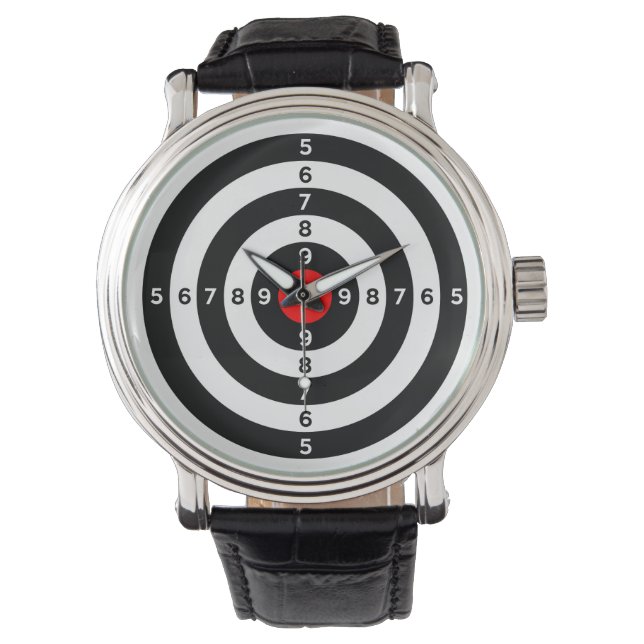 gun shooting range bulls eye target symbol watch (Front)