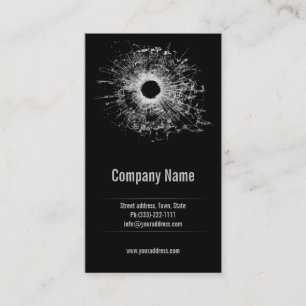 Gun Shop Broken Glass Black Business Card