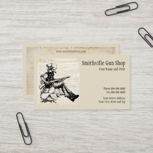 Gun Shop Business Card (Front/Back In Situ)