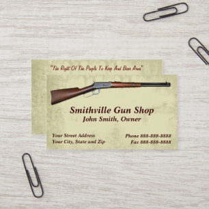 Gun Shop Collector Business Card