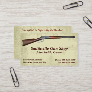 Gun Shop Collector Business Card