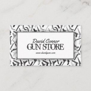 Gun Shop Firearm Pattern Simple White Grey Card