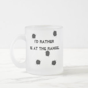 Gun Target Shooting Range Frosted Glass Coffee Mug