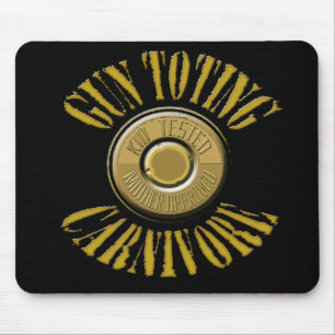Gun Toting Carnivore Shell Casing Mouse Mat