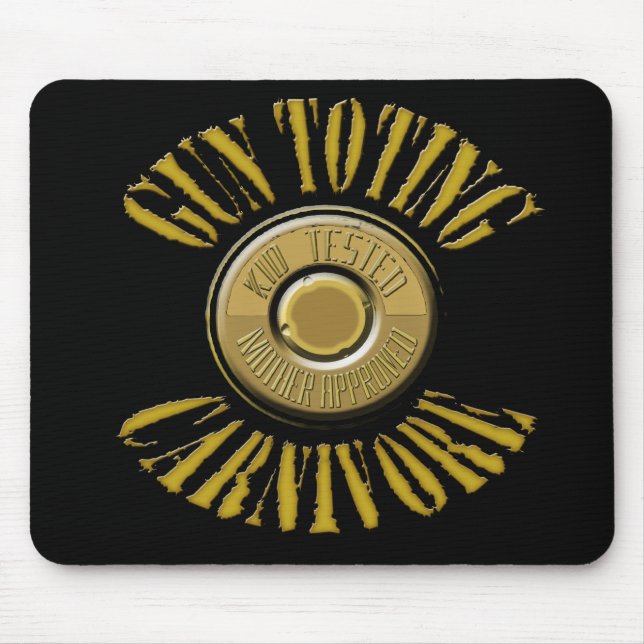 Gun Toting Carnivore Shell Casing Mouse Mat (Front)