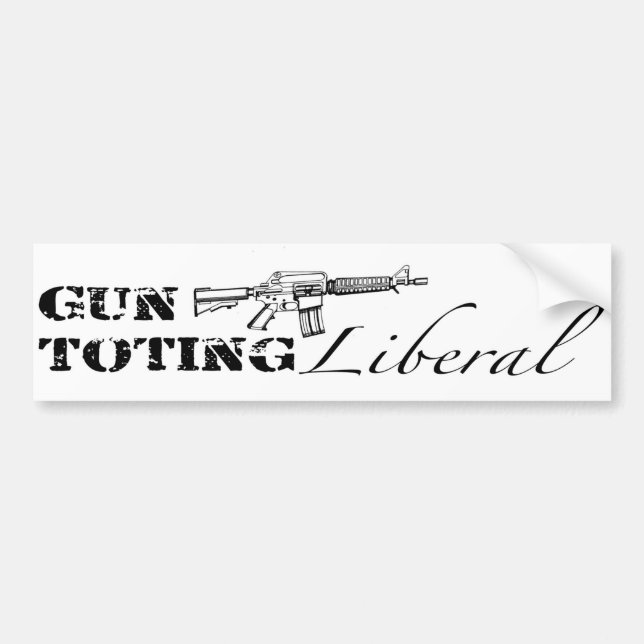 Gun Toting Liberal Bumper Sticker (Front)