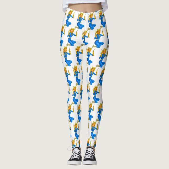 Gun-toting Pin-up Cowgirl Thunder_Cove Leggings (Front)