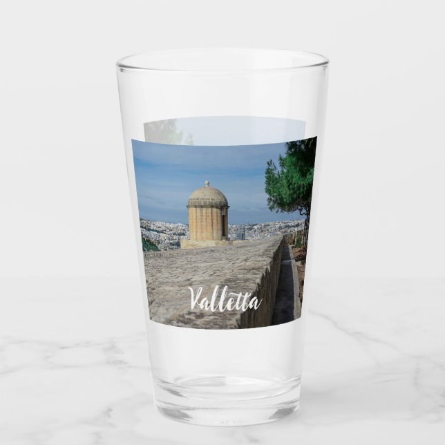 Gun turret on old city walls in Valletta, Malta Glass (Front)