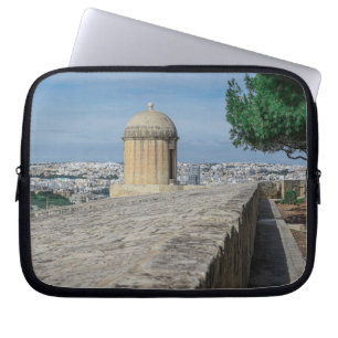 Gun turret on old city walls in Valletta, Malta Laptop Sleeve