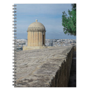 Gun turret on old city walls in Valletta, Malta Notebook