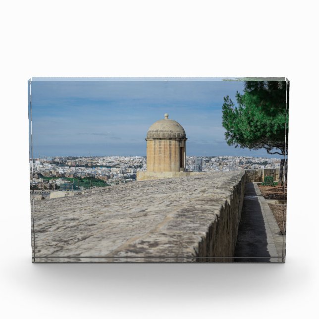 Gun turret on old city walls in Valletta, Malta Photo Block (Front)
