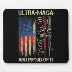 Gun USA Flag Patriots Ultra MAGA And Proud Of It  Mouse Mat