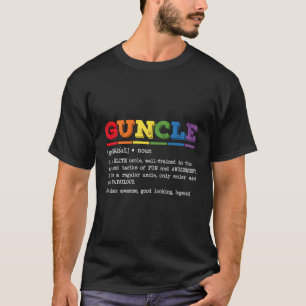 Guncle Definition Proud Gay Uncle Lgbtq Pride Rain T-Shirt
