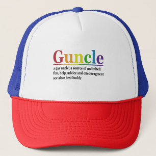 Guncle Definition Rainbow Funny Gift Trucker Hat