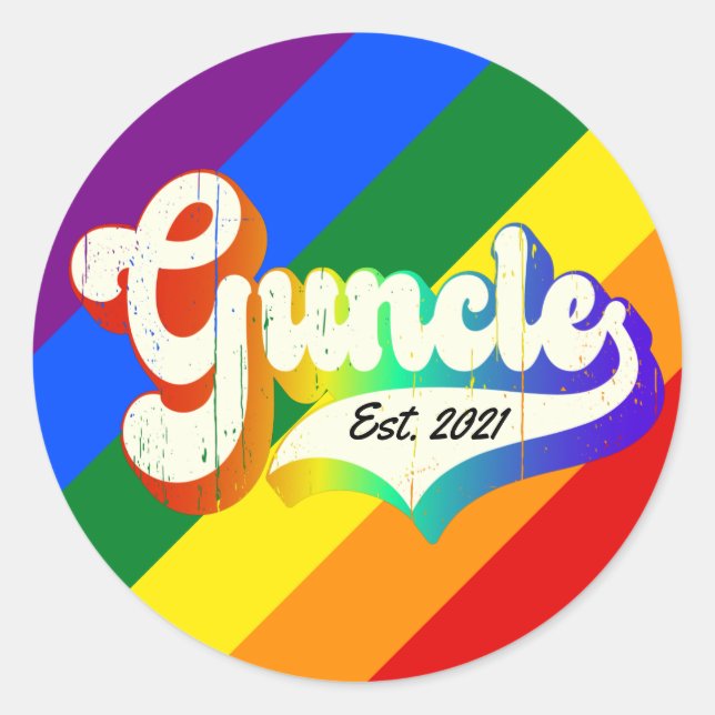 "Guncle - est. date" novelty Classic Round Sticker (Front)