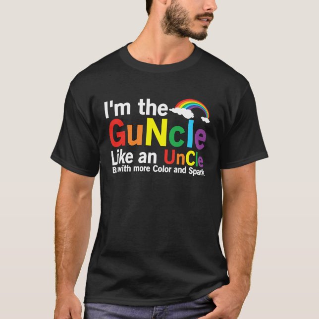 Guncle Gay Uncle Pride Color Rainbow T-Shirt (Front)