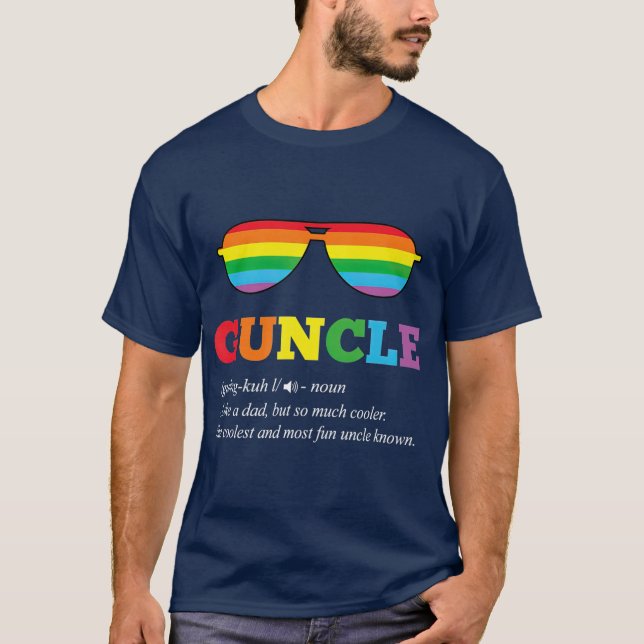 Guncle Gift Gay Uncle Pride Rainbow LGB Uncle T-Shirt (Front)