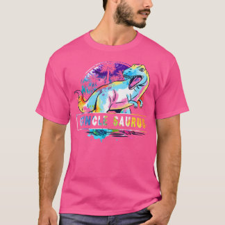 Guncle Saurus Dinosaur T Rex Rainbow Pride Colour T-Shirt