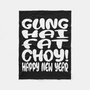 Gung Hai Fat Choy Lunar New Year Chinese Zodiac  Fleece Blanket