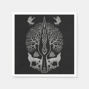 Gungnir - Spear of Odin and Tree of life  - Napkin