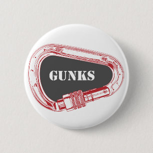 Gunks Climbing Carabiner 6 Cm Round Badge