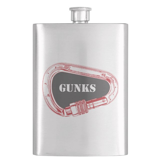 Gunks Climbing Carabiner Hip Flask (Front)