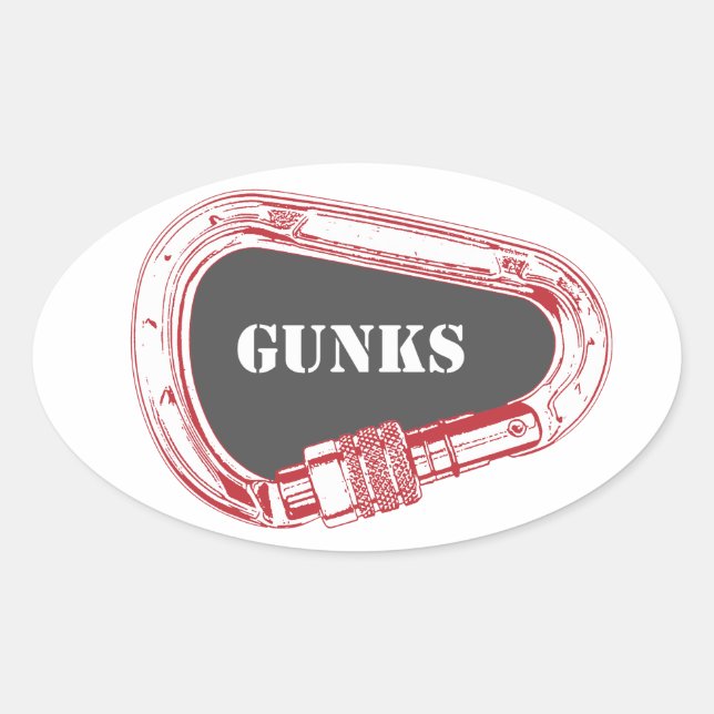 Gunks Climbing Carabiner Oval Sticker (Front)