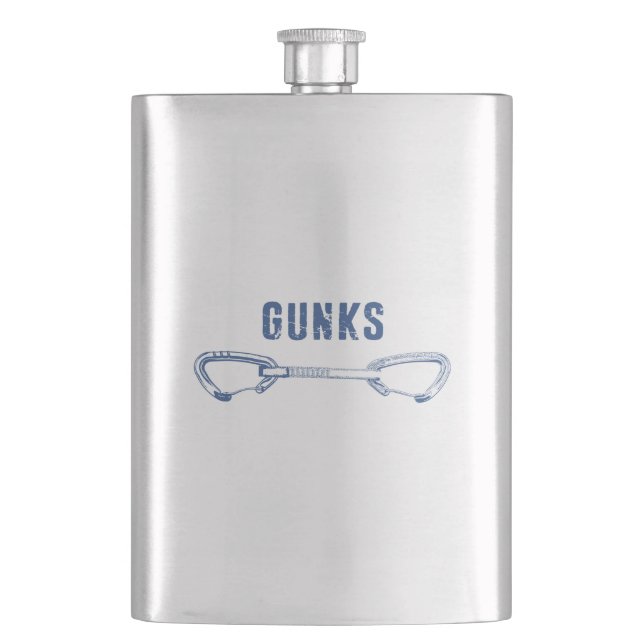 Gunks Climbing Quickdraw Hip Flask (Front)