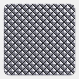 Gunmetal grey, metallic look, studded grid square sticker