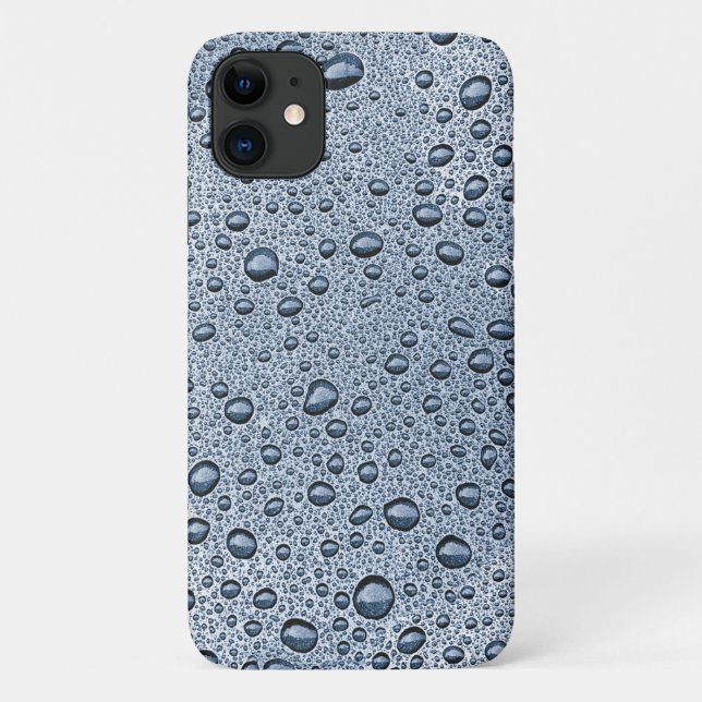 Gunmetal grey water droplets Case-Mate iPhone case (Back)